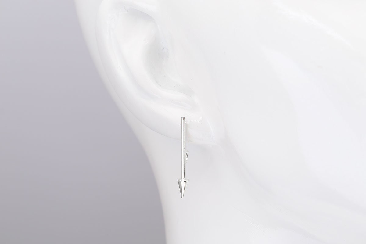 H1427-1pair/10pairs-rhodium Plated-29mm Arrow Earrings