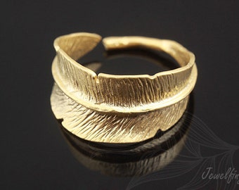 C1119-10pcs-Matt Gold Plated-Leaf Ring-Simple Ring-Layering ring-Everyday Jewelry