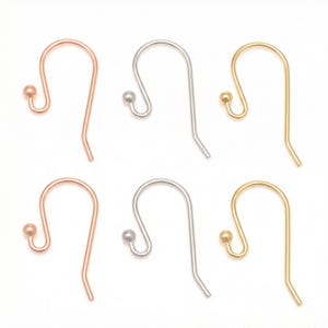 Kogeloorbellen van 2 mm, draad met Franse haakoren, 20 mm haaknaald [B633,B636,B511-10pairs/100pairs]
