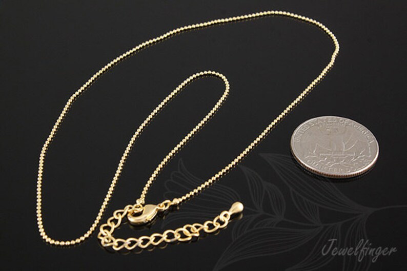 B601 1/ 20/ 200 Ea 1mm Cutting Ball Chain Necklace/matt Gold Plated