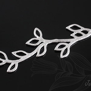 B325-20pcs-Matt Rhodium Plated-Leaf