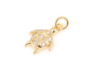 H2368-1ea/20ea 15.5*11mm,cz Turtle Charms ,animal Pendant