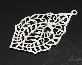 M507- 20pcs -Matt Rhodium plated-Leaf