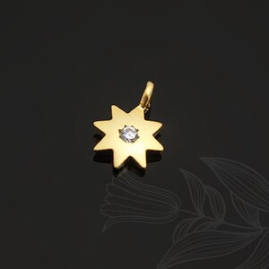 M995-2ea/20ea, Matt Gold Plated 6*8mm CZ Sun Charm, Sun Pendant, Tiny Sun, Wholesale Jewelry Finding, Jewelry Supplies, Wholesale Charm