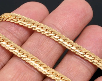 R073-20pcs-D110 YLH Chain Necklace-41cm+Extender 5cm Gold Plated E-coat Anti Tarnish Unique Handmade Necklace