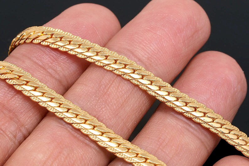 R073-20pcs-D110 YLH Chain Necklace-41cmExtender 5cm Gold Plated E-coat Anti Tarnish Unique Handmade Necklace image 1