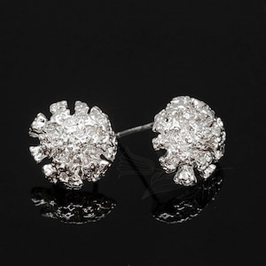 M1793-1pair/10pairs-Rhodium Plated-Brass Coral Stud Earrings, Coral Earrings, wholesale jewelry finding, jewelry supplies,wholesale Earrings