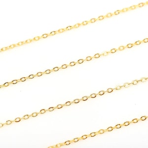 A506-1m/20m/200m, Gold Plated 215 SF Chain, 0.8mm Thickness Ever Cable Chain, Thin Chain, Wholesale Necklace, Necklace Making Supplies