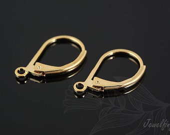 B305 -60 pairs-Gold Plated-Lever Back Earrings-Earring component -Ni Free