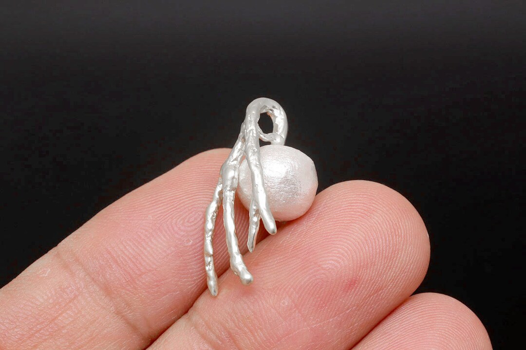 H0872ea/20eamatt Rhodium Plated2713.5mm Branch Charmsfor Half