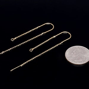 H1280-10 pairs-Gold Plated-Chain Hook Earring-Long Chain Earrings-Ni Free image 4