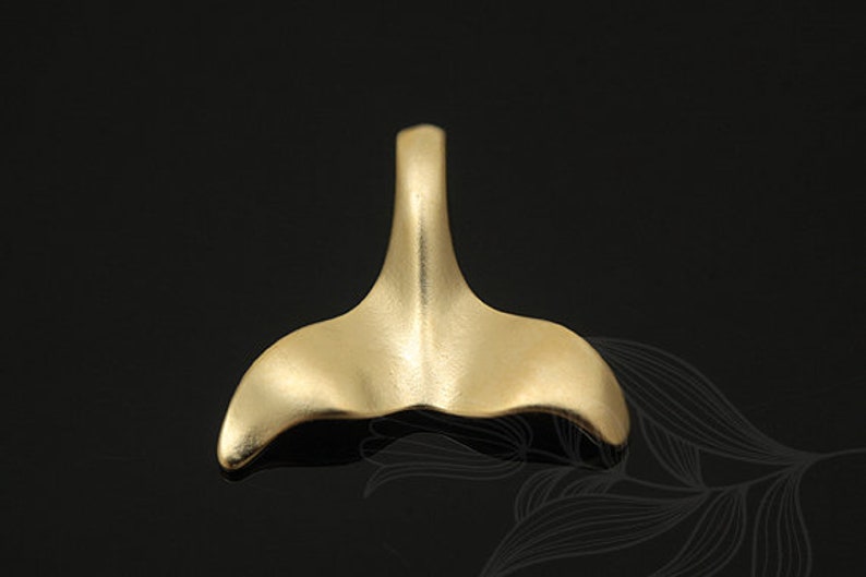 S1186-20pcs-Matt Gold Plated-Whale Tail Charm Fluke Pendant