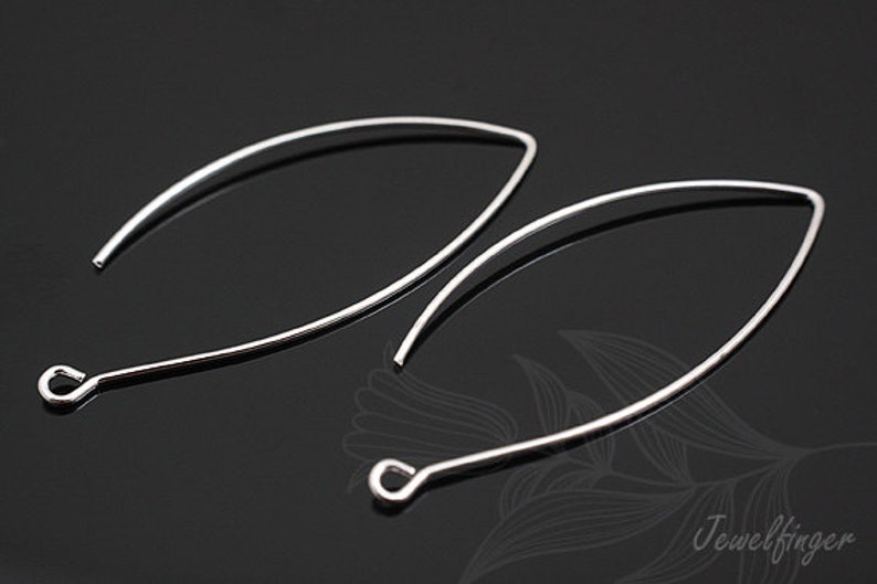 B631-50 pairs-Ternary Alloy Plated-Oval Ear wires Earring Hooks-Ni Free Ear Hook image 1