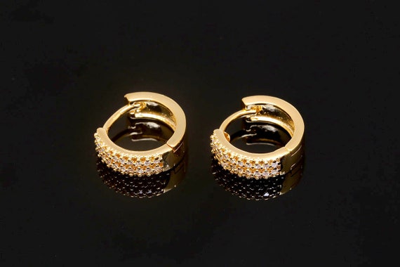 H2367-1pair/10pairs-gold Plated-14mm Special Cubic Lever Back