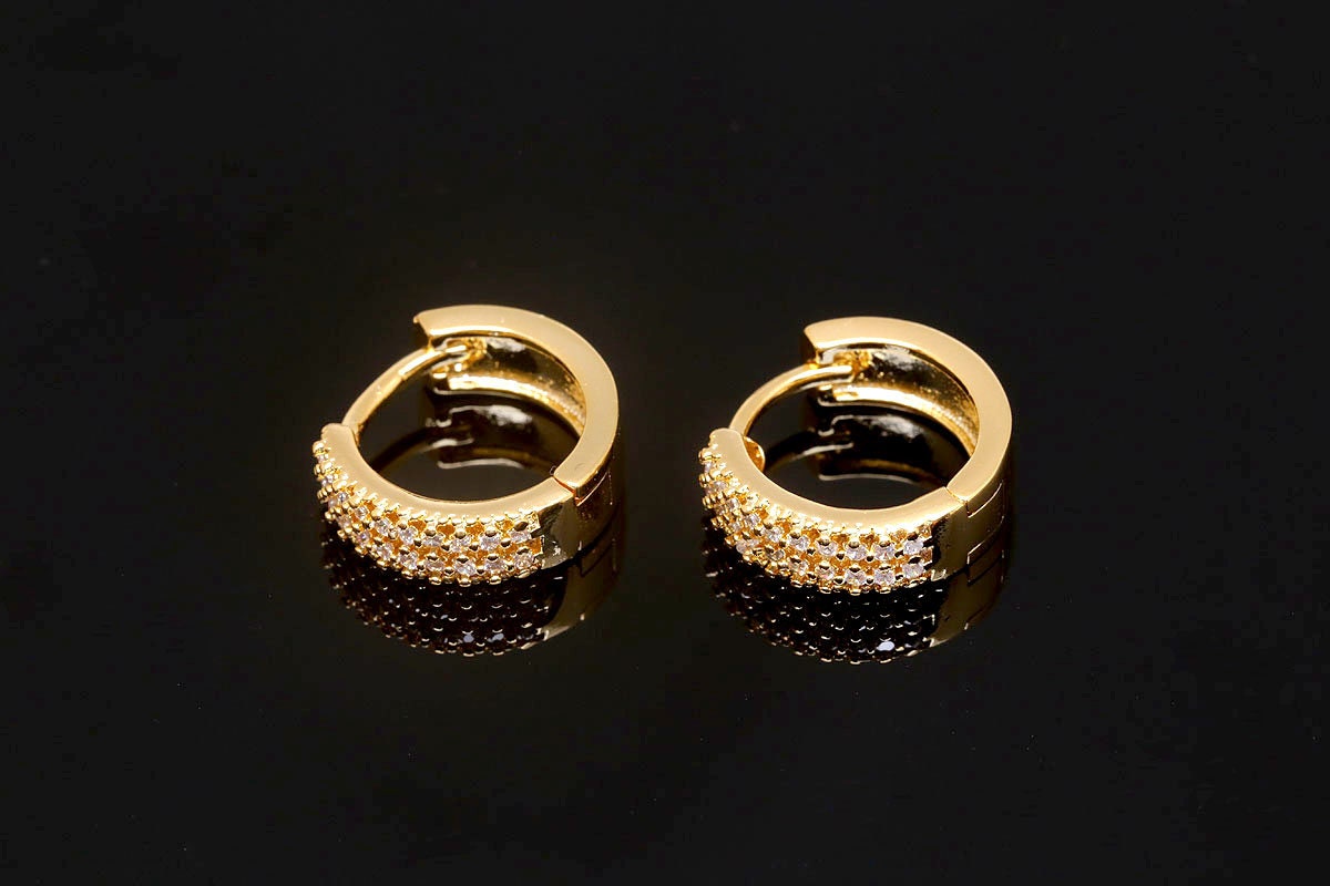 H2367-1pair/10pairs-gold Plated-14mm Special Cubic Lever Back