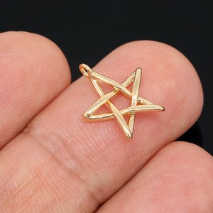 H321-2ea/20ea-Gold Plated-13*15mm Star Charms, Tiny Star Pendant, jewelry making, wholesale jewelry finding, wholesale Charm
