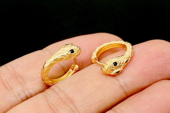Orecchini a forma di serpente placcati in oro - Italia