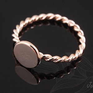 C1111-1ea/10ea-Pink Gold Plated-Hand Stamping Ring, Circle Ring Stamping Blank, Simple Ring, Layering Ring, Everyday Jewelry