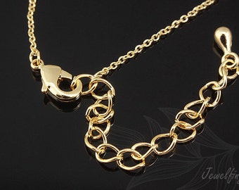 B314-225S-20pcs-Gold Plated-Chain-42+5cm, Readymade necklace, Layerd necklace,wholesale necklace, Jewelry findings,Ready to wear