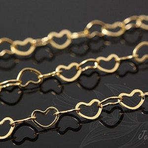 A153-240HTSF - 65.61ft- 20M -Gold plated-heart chain,wholesale chain, Jewelry findings, persnalized necklace