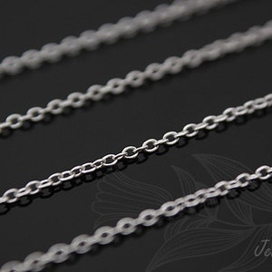Cadena de cable A188-1 m/20 m/200 m - 225S - chapada en rodio mate, venta al por mayor de cadenas, accesorios de joyería, suministros para hacer collares, desgaste de cadenas, cadena fina