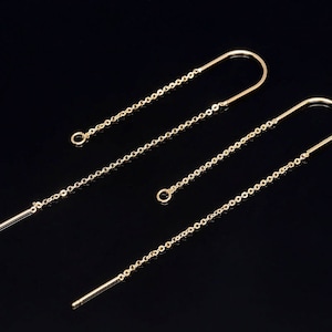 H1280-10 pairs-Gold Plated-Chain Hook Earring-Long Chain Earrings-Ni Free image 1