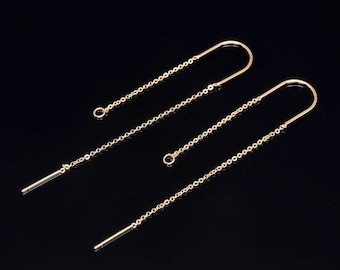 H1280-10 pairs-Gold Plated-Chain Hook Earring-Long Chain Earrings-Ni Free