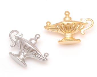 Aladdin-Zauberlampe, Dschinn-Lampen-Anhänger, Messinglampen-Schmuck [M1253-2PCS/20PCS]