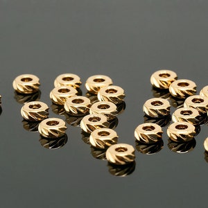 CH6133-10PCS/100PCS, 16K Real Gold Plated 4.8mm Metal Rondelle Beads, Brass Heishi Spacers, Disc Beads, Flat Rondelle, Nickel Free