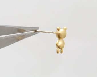 Aurelie 5点セット F194-1pair/10pairs-matt Gold Plated-10*5.5mm Tiny Bear Stud