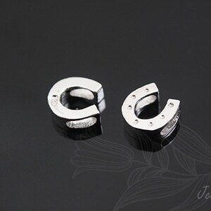 K1012- 1ea/10ea- Sterling silver Horse&#39;s Hoof Charm-Rhodium Plated, Silver jewelry findings,Wholesale jewelry findings