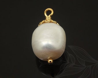 G576-10pcs-Gold Plated-Water pearl