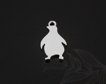 M1487-20pcs-Rhodium Plated-penguin