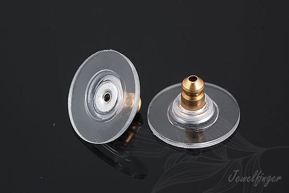H1013-200pcs-Gold Color-11mm Earring Backs with Pads-Plastic Earnuts-Earring Stoppers -Ni Free