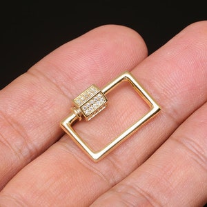 JC053-2ea/20ea-Gold Plated-16*22mm Cubic Rectangle Screw Clasp, Clasp Pendant, Basic Component