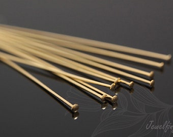 B032-0.5*50mm Gold Plated- Brass Head Pin-100g-Hard Type