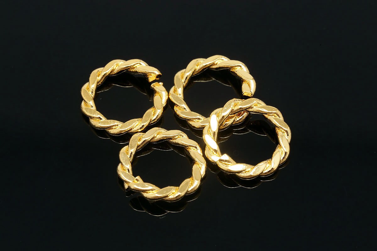B505-10ea/100ea, Gold Plated 1.8*8mm Jump Ring, Open Link