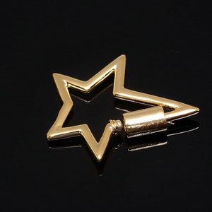 JC057-2ea / 20ea-Gold Plated-25 * 29 mm Stern Schraubverschluss, Verschlussanhänger, Grundkomponente
