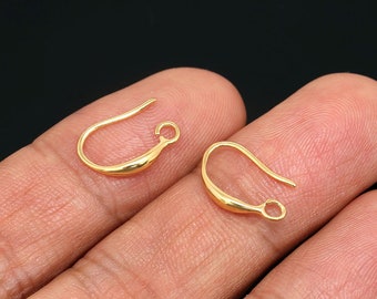 CH7034-20pairs-Gold Plated Ear Wires-French Hook Ear Wire-Simple Hook-Nickel free