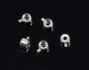 K188-20pcs-Clasps-Rhodium Plated