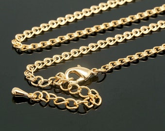 R088-20pcs-JDG 145 Gold Plated Unique Chain Necklace -43cm+Extender 5 cm