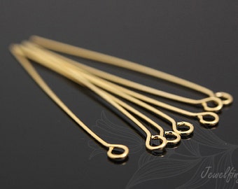 B635-0.5*30mm Gold Plated- Brass Eye Pin-80g-Soft Type