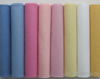 Baby pastels - Set of 8 sheets of wool felt