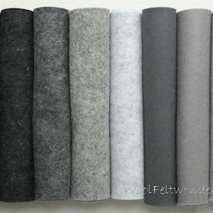 Steine und Kiesel - Set aus 8 Blättern aus Wollfilz
