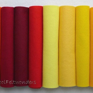 Sunset - Set aus 8 Bögen aus Wollfilz