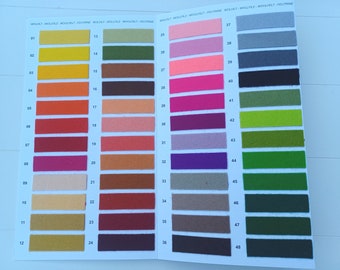 Wolvilt kleuren kaarten - complete set met alle beschikbare kleuren Hollandfelt