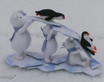 Winter slide - Polar bears and Penguins - DIY kit