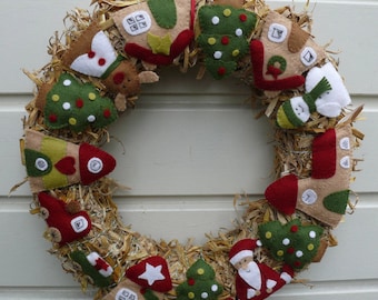 Christmas Wreath - DIY kit without straw wreath