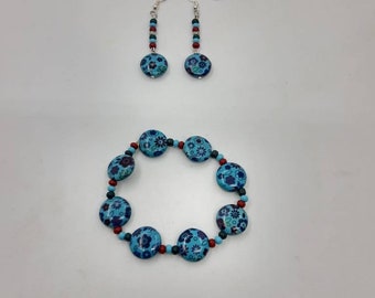 Turquoise Jewelry Set// Earrings & Bracelet Set// Turquoise //Dangle Earrings// Nickel Free // Silver Earrings