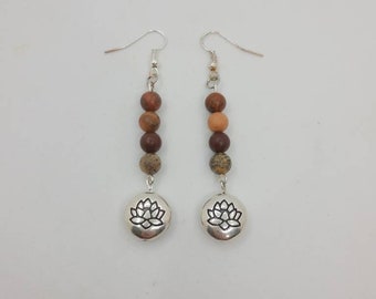 Lotus Earrings//Dangle Earrings// Nickel Free // Silver Earrings